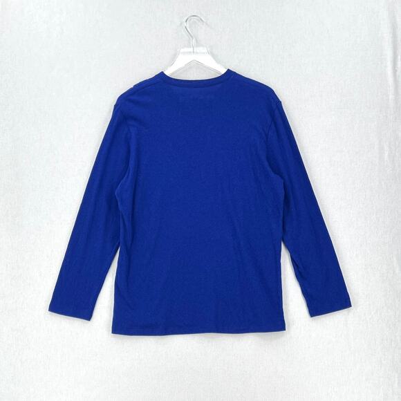 ENZA COSTA Cashmere Loose Long Sleeve Crew Tee Womens Medium Cobalt Blue NEW - Picture 3 of 14